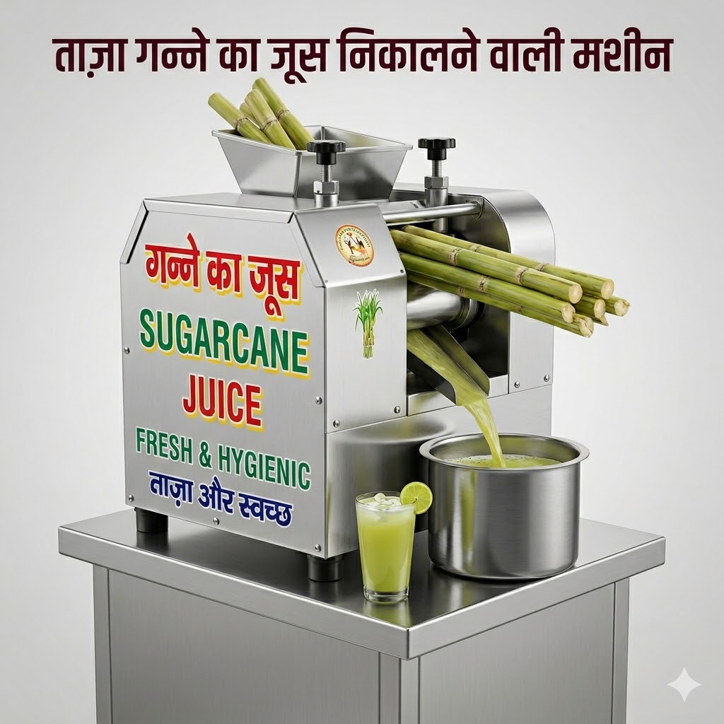 Commercial Sugarcane Juice Making Machine for Restaurants, Cafes & Juice Shops | Stainless Steel Heavy-Duty Sugarcane Juicer