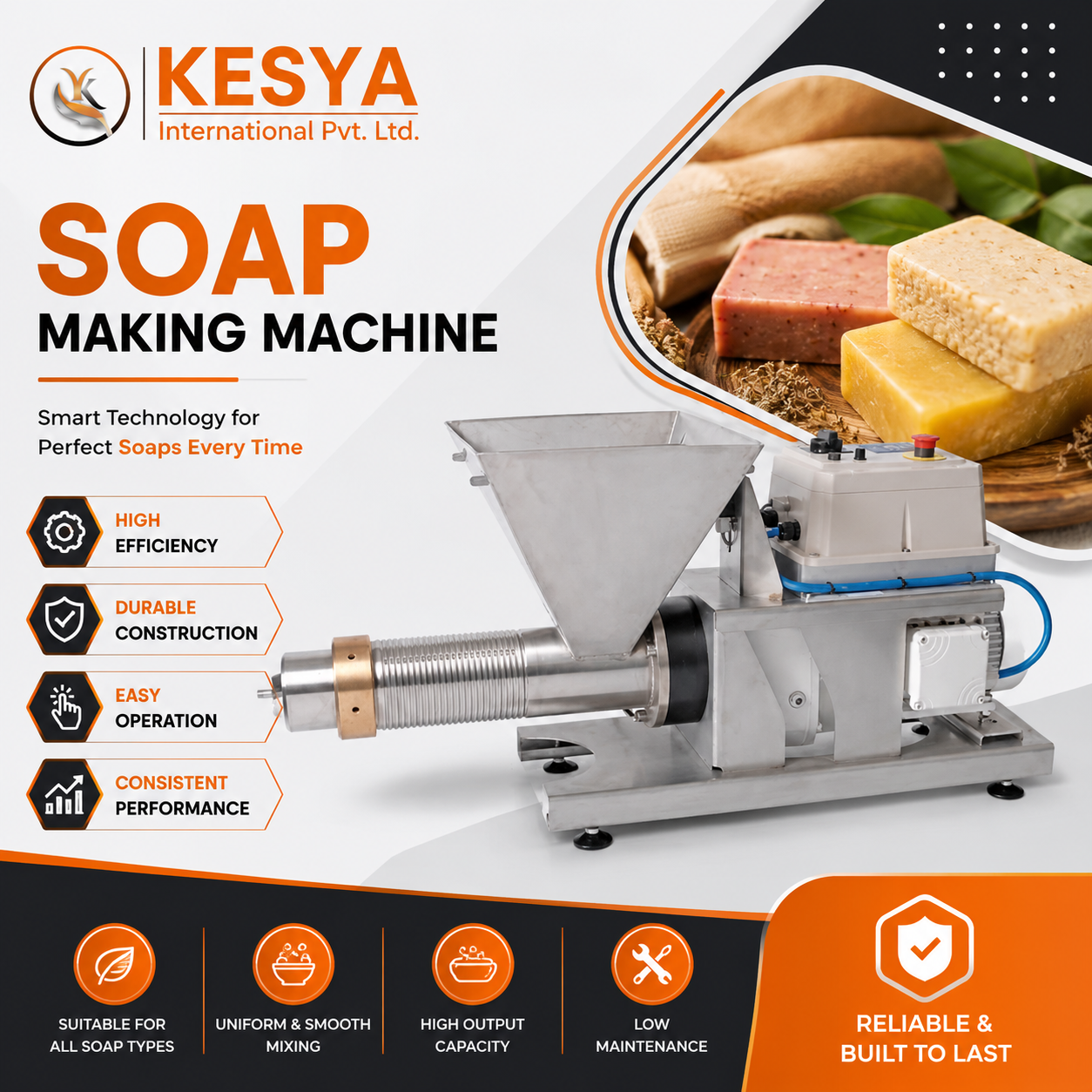 Heavy Duty Soap Making Machine Manufacturers | Kesya International Pvt. Ltd.