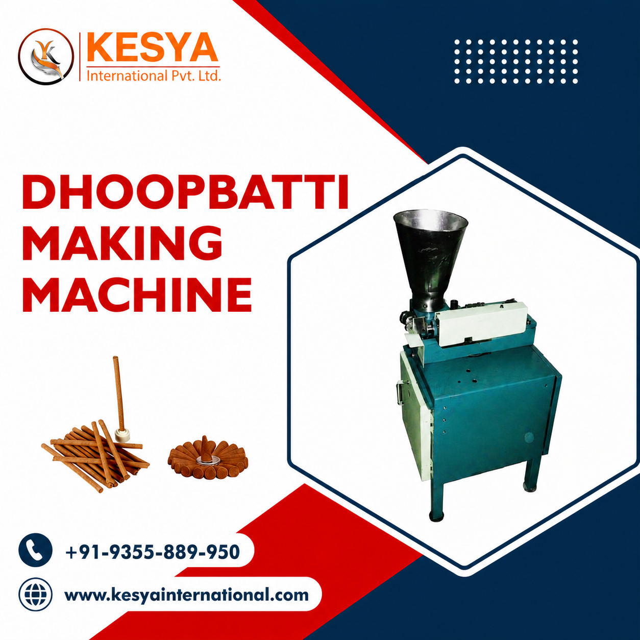 Fast Production Incense Cone Manufacturing Machines | Kesya International Pvt. Ltd.