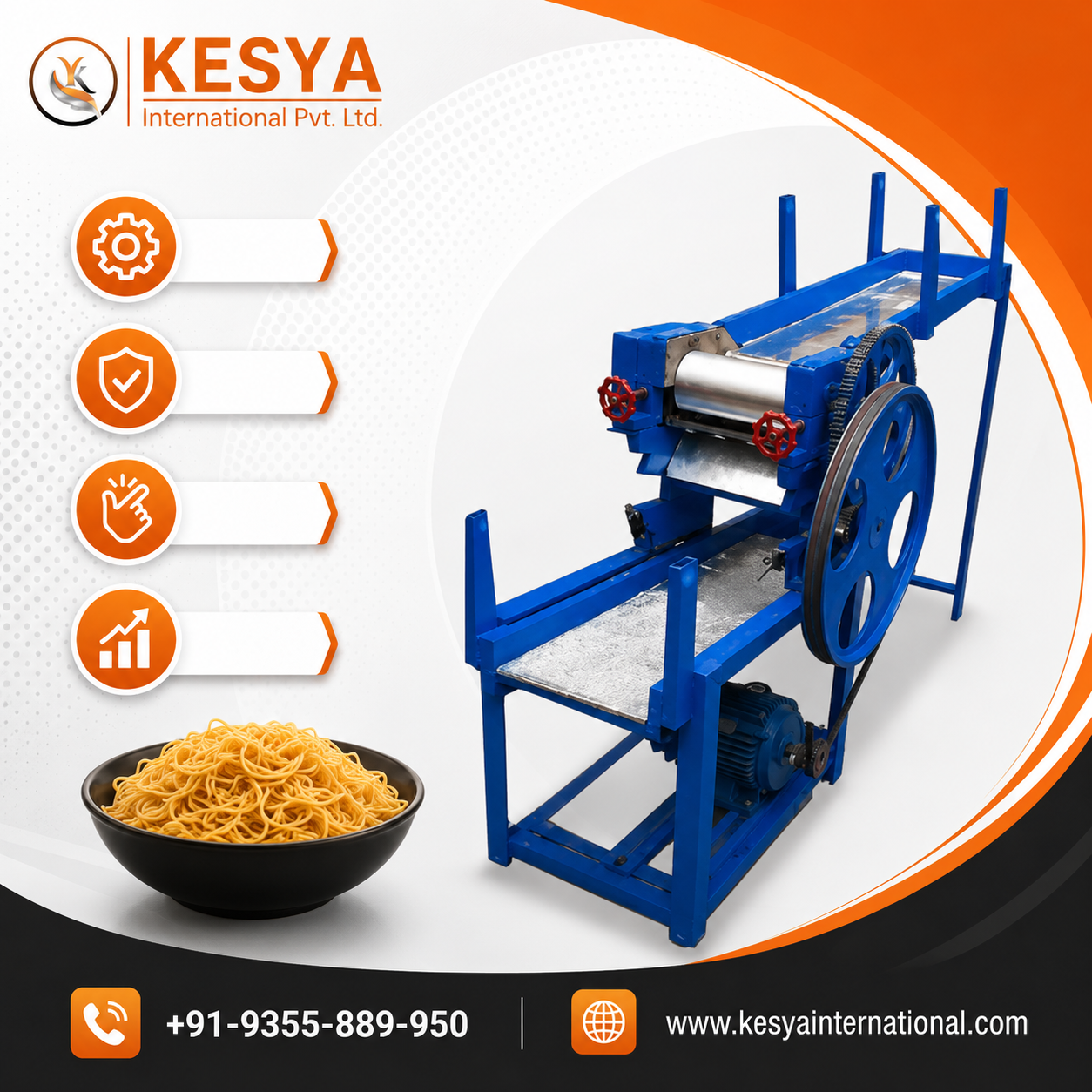 Business Ready Noodle Making Machine Manufacturers | Kesya International Pvt. Ltd.